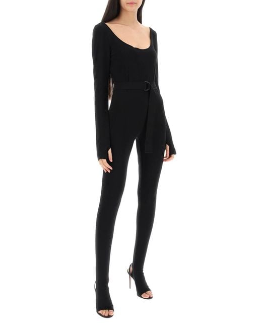 Norma Kamali Poly Lycra Catsuit in Black | Lyst