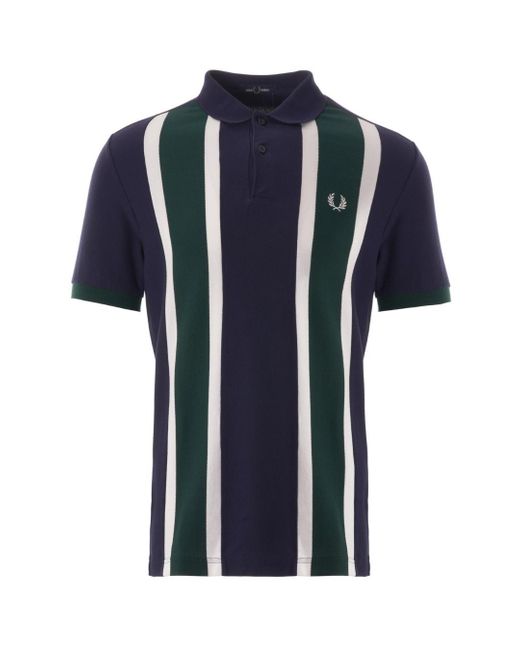 Fred Perry Vertical Stripe M9597 266 Navy Blue Polo Shirt Cotton for Men |  Lyst