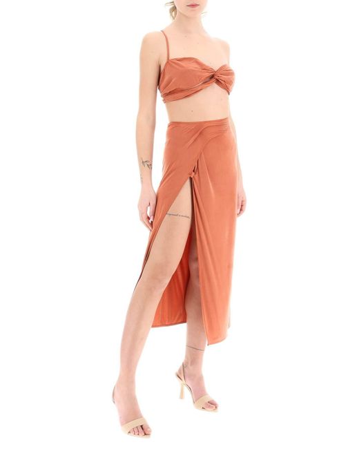Jacquemus 'la Jupe Espelho' Jersey Midi Skirt in Orange | Lyst