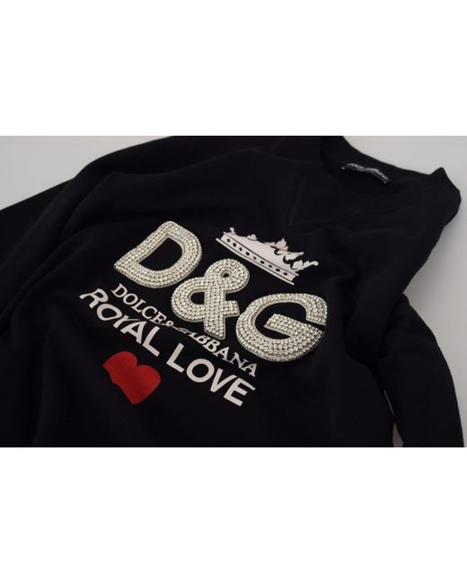 Dolce & Gabbana Cotton D&g Crystals Pullover Sweater in Black for Men | Lyst