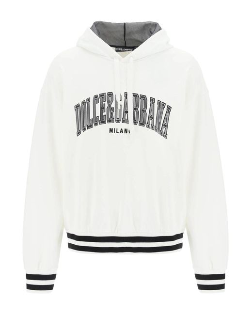 Dolce & Gabbana Varsity Logo Hoodie in Grey for Men | Lyst UK