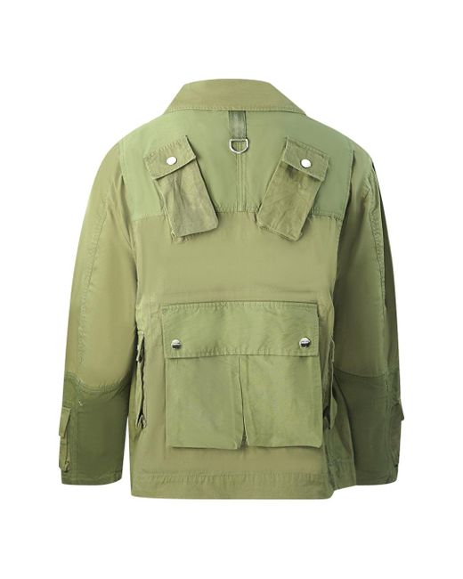 DIESEL Pocket Patch Logo Green Military Jacket for Men | Lyst