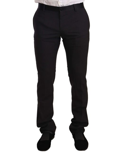 Dolce Gabbana Blue Velvet Cotton Slim Fit Smoking Suit in Black