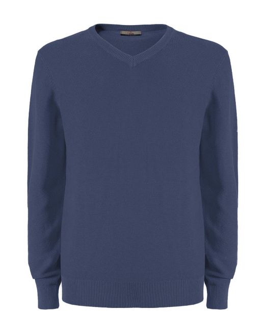 Yes-Zee Blue Cotton Sweater for Men | Lyst