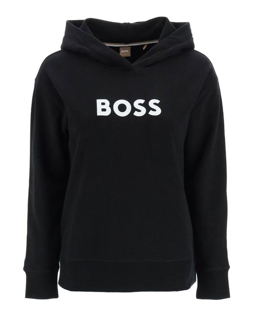 BOSS by HUGO BOSS Logo Print Hoodie in Black | Lyst