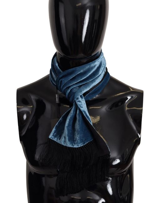 Dolce & Gabbana Blue Velvet Solid Neck Warmer Shawl Scarf in Black for Men  | Lyst UK