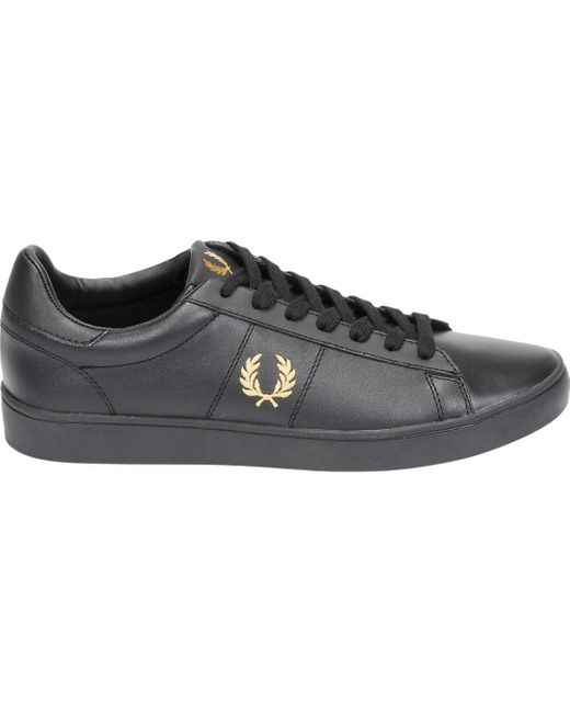 fred perry black leather trainers