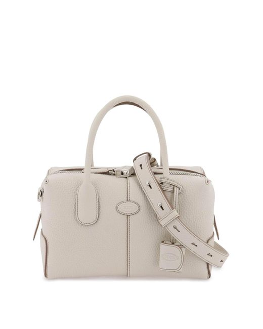 Tod's Grained Leather Bowling Bag in Natural Lyst