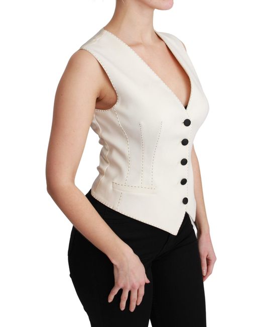 Dolce & Gabbana Dolce Gabbana Waistcoat Sleeveless Wool Top Vest in White |  Lyst