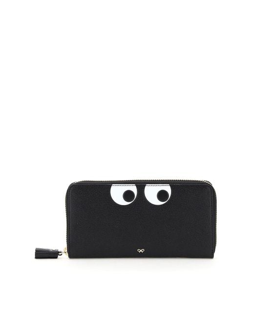Anya Hindmarch Large Zip Around Wallet Eyes in Black Lyst UK