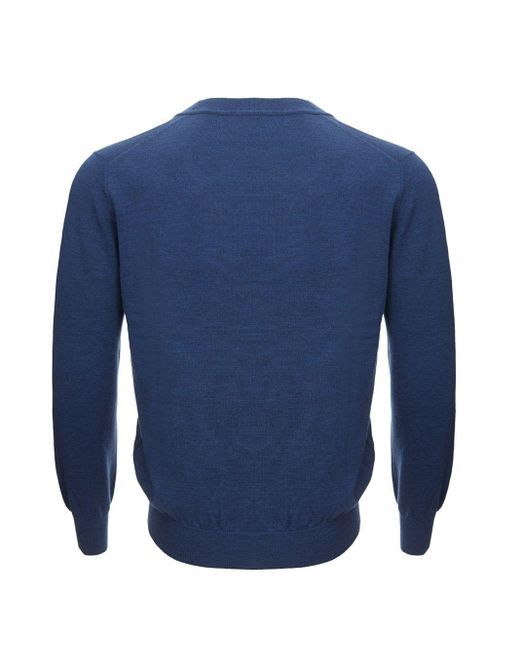 Gran Sasso Blue Wool Cardigan With Pockets for Men Lyst
