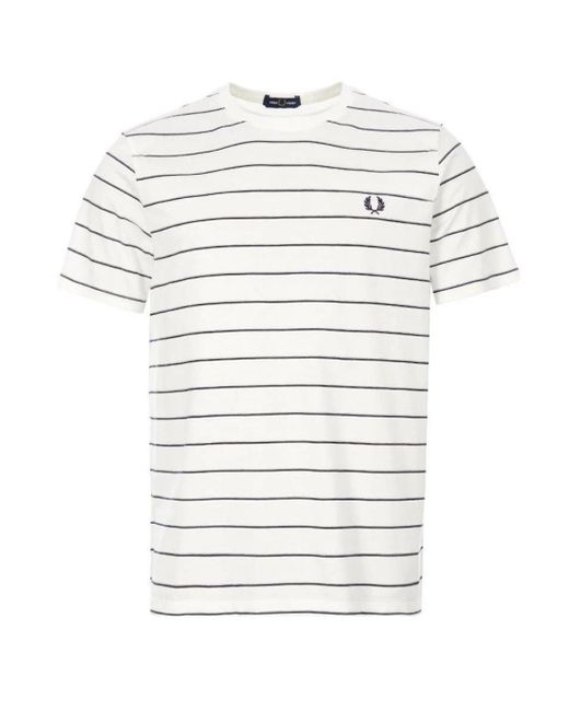 Fred Perry M8532 129 White Stripe T-shirt for Men | Lyst