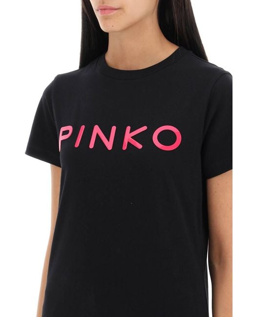 Pinko Start T Shirt With Vinyl Logo in Black | Lyst