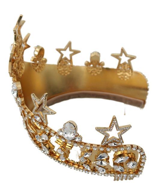 Traditie de elite Oneerlijkheid Dolce & Gabbana Gold Crystal Star Strass Crown Logo Diadem Tiara in  Metallic | Lyst