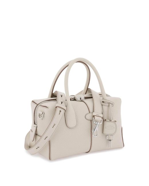 Tod's Grained Leather Bowling Bag in Natural Lyst