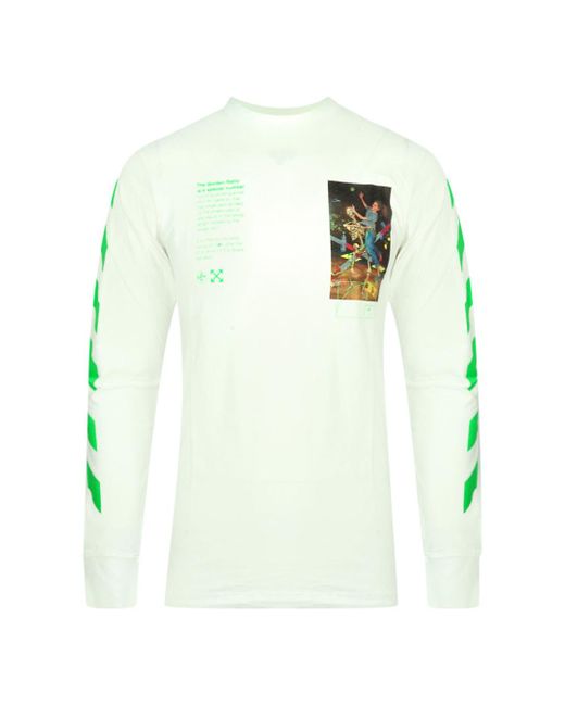 Off-White c/o Abloh Off-white Omab001r201850140188 Long Sleeve T-shirt in Green for Men Lyst