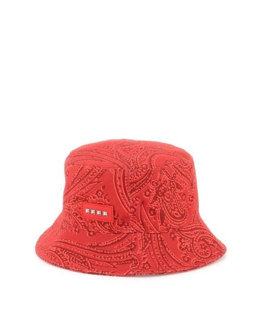 Red paisley hot sale bucket hat