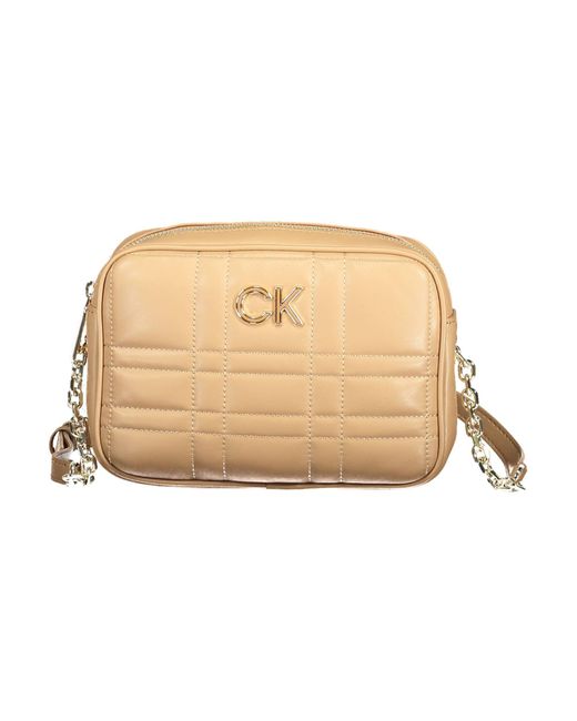 Calvin Klein Polyester Handbag in Natural Lyst