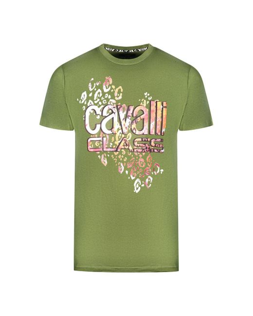 Class Roberto Cavalli Qxt61t Jd060 04050 Green T-shirt for Men | Lyst