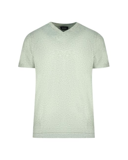 DIESEL T-cherubik-new 912 Grey V-neck T-shirt in Green for Men | Lyst