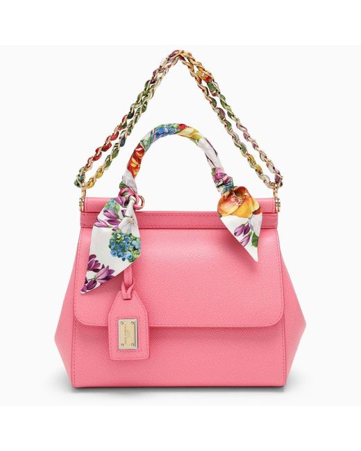 Dolce & Gabbana Dolce&gabbana Cyclamen Sicily Scarf Bag in Pink | Lyst