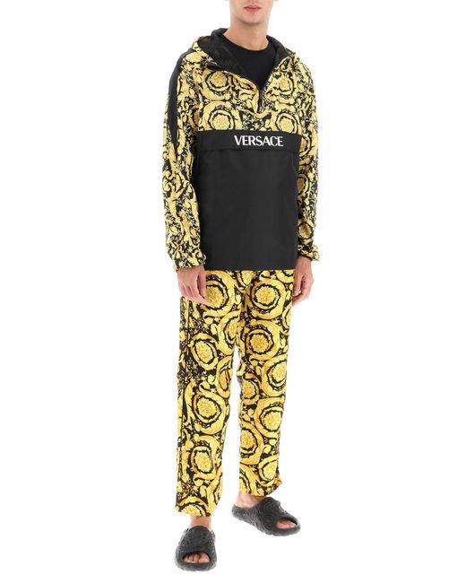 Versace 'barocco' Silk Pajamas Pants in Yellow for Men | Lyst UK