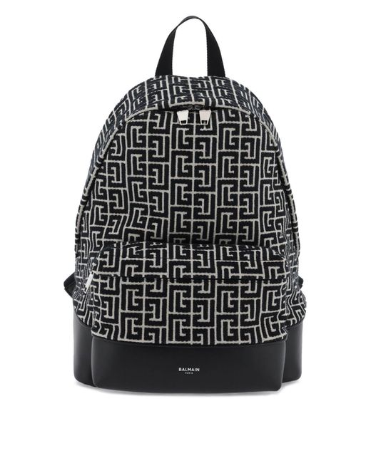 Balmain Jacquard Backpack With Monogram in Black for Men Lyst