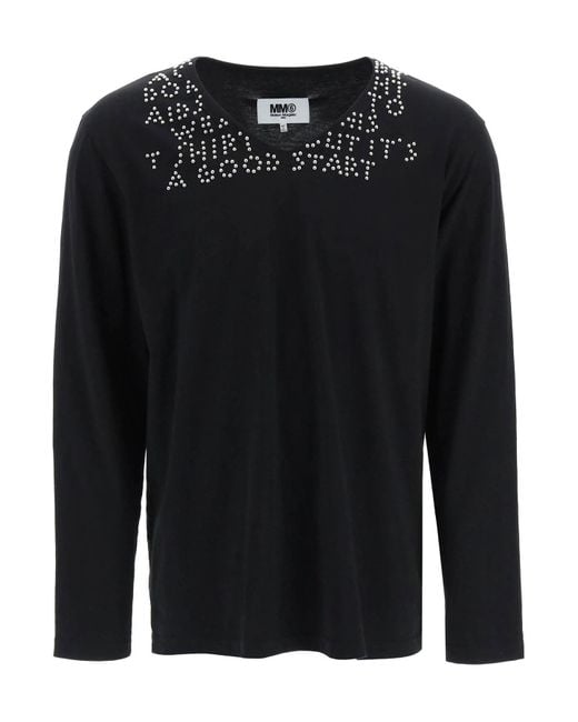 MM6 by Maison Martin Margiela Long-sleeve T-shirt With Studs in