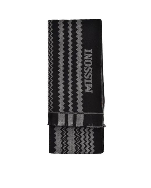 Sciarpa Fantasia Nera Grigia di Missoni in Black
