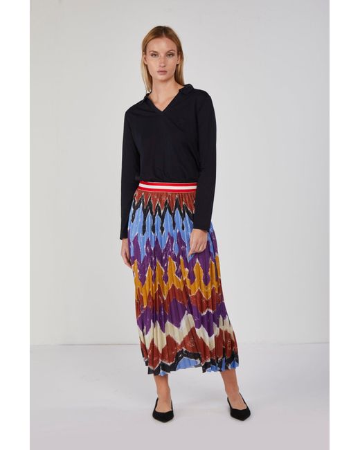 Gonna Plissè Fantasia di Stella Jean in White