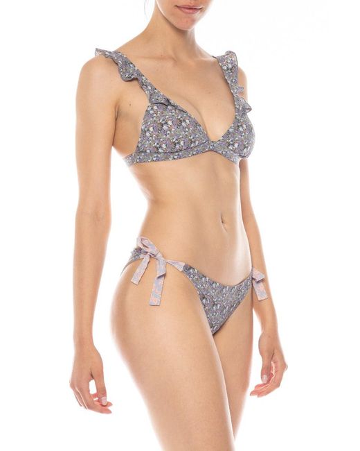 LoveStories Multicolor Lilafarbenes Bikinioberteil Mit Blume