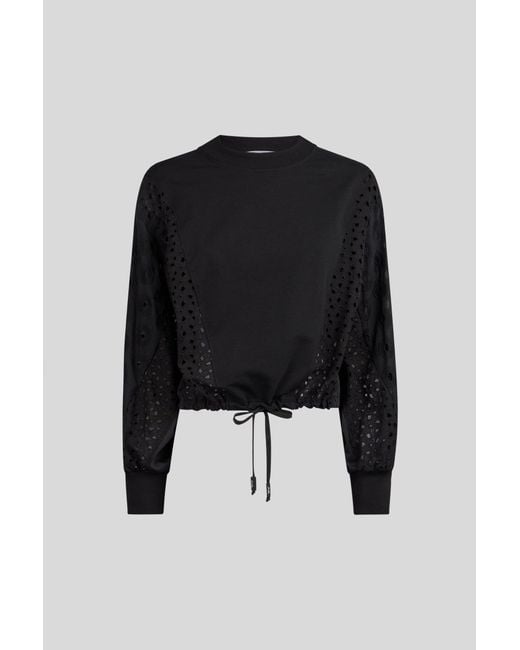 Felpa Nera Con Maniche Traforate di Jijil in Black