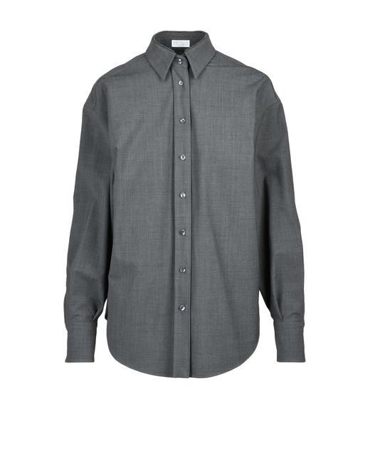 Camicia Grigia di Brunello Cucinelli in Gray da Uomo