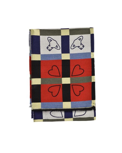 Sciarpa Quadri Multicolore di Vivienne Westwood in Red