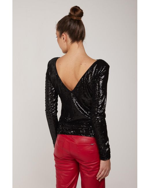 Maglia Nera Con Paillettes di Patrizia Pepe in Multicolor