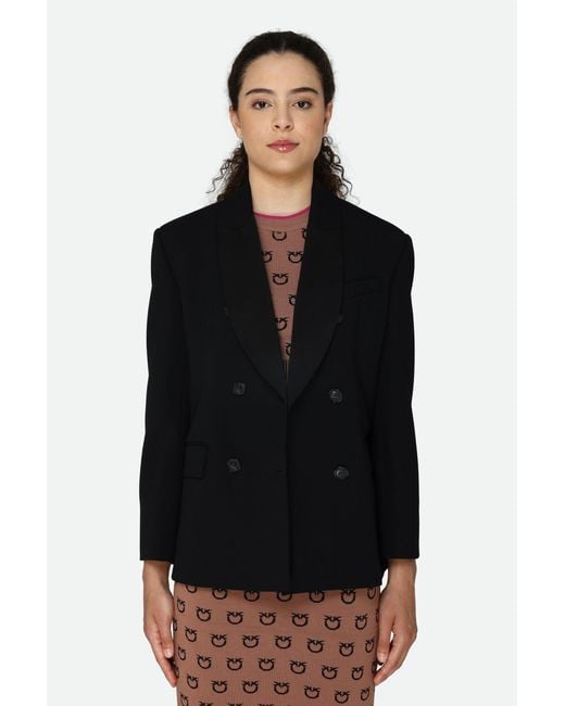 Giacca Doppiopetto Nera di Pinko in Black