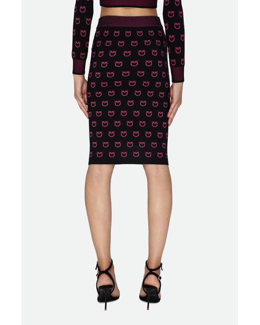 Gonna Midi Logata Multicolore di Pinko in Black