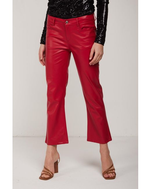 Liu Jo Red Leather Pants | Lyst