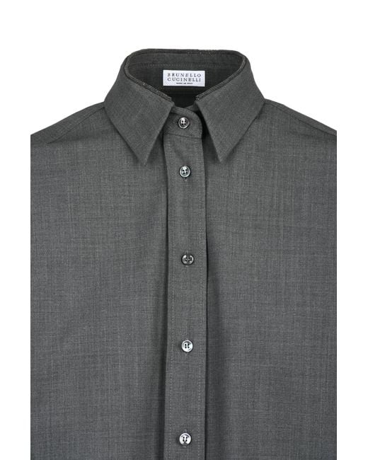 Camicia Grigia di Brunello Cucinelli in Gray da Uomo