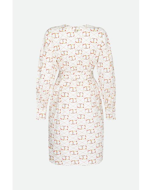 Abito Midi Logato di Twinset in White