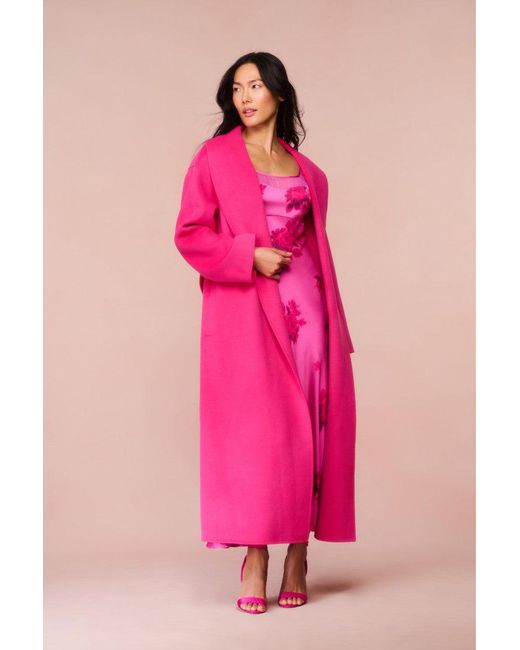 LoveShackFancy Pink Mahika Wool-Cashmere Wrap Coat For