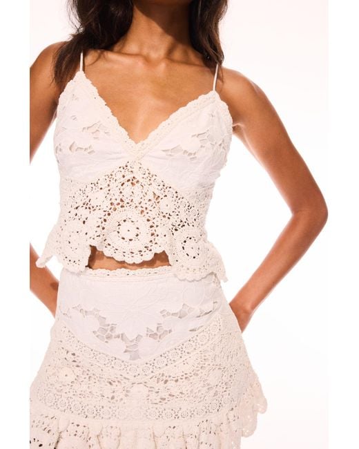 LoveShackFancy Pink Pellier Crochet Top
