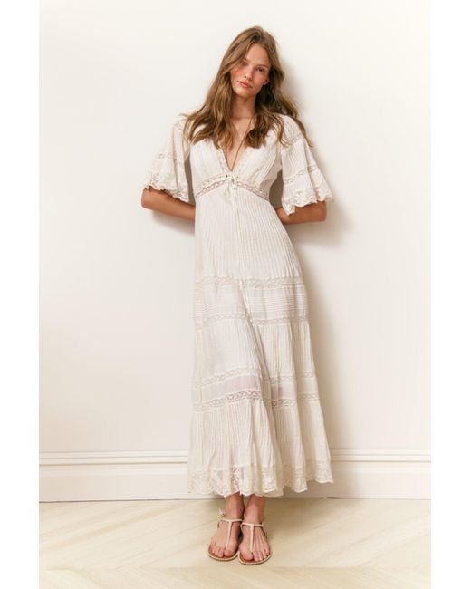 LoveShackFancy Natural Marlowe Cotton Midi Dress For