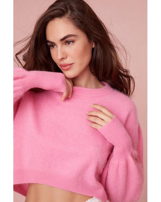 LoveShackFancy Pink Candela Cashmere Pullover