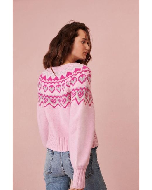 LoveShackFancy Patina Cardigan in Pink Lyst