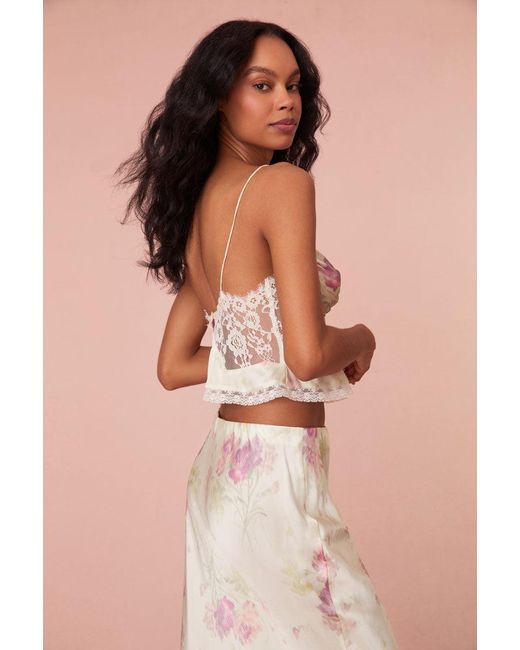 LoveShackFancy Brown Spritely Floral Lace Cami