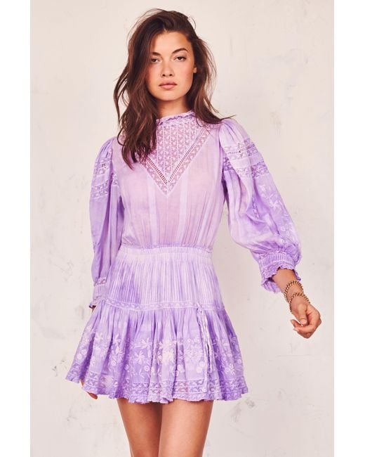 LoveShackFancy Purple Viola Dress