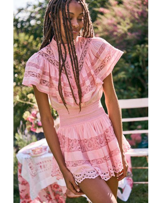 LoveShackFancy Clay Mini Dress In in Pink Lyst