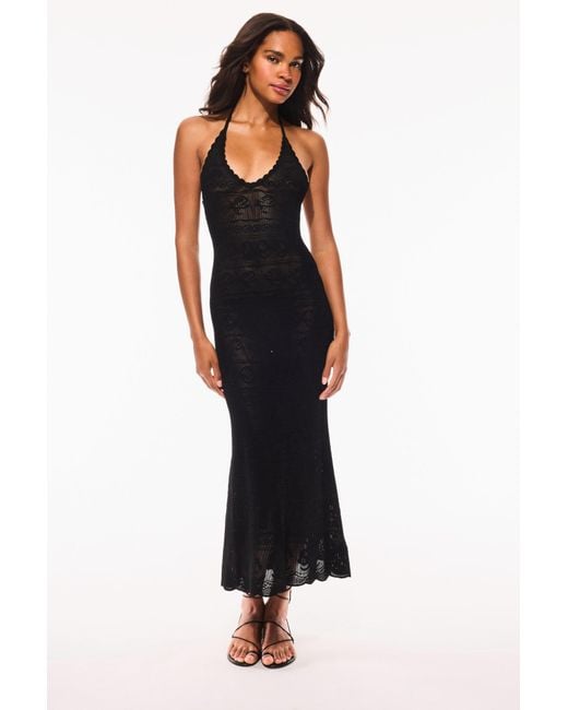 LoveShackFancy Cillian Pointelle Knit Maxi Dress For in Black | Lyst