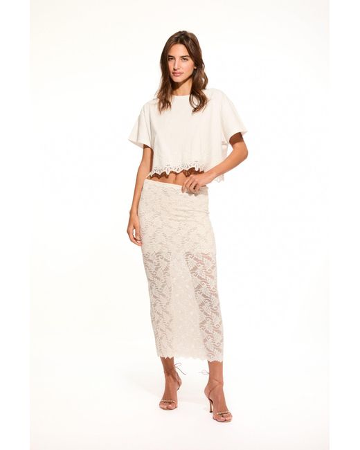 LoveShackFancy Multicolor Clooney Stretch Lace Maxi Skirt For